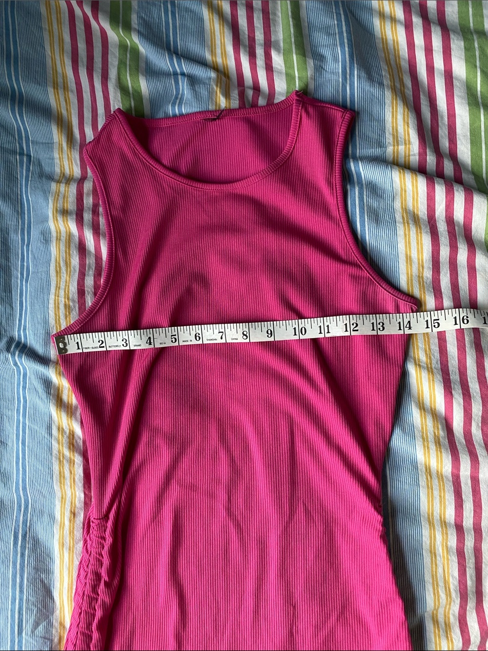 Sleeveless Ribbed Pink Midi Tank Dress - Picture 2 of 4